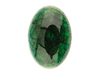 Ceramic Oval Cabochon Green,       18x13mm, Crackle Finish