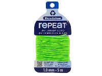 Beadalon rePEaT 100% Recycled      Braided Cord, 8 Strand, 1mm X 5m,  Lime Green