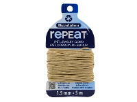 Beadalon rePEaT 100% Recycled      Braided Cord, 12 Strand, 1.5mm X   5m, Sand