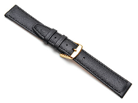 Black Calf Ostrich Grain Watch     Strap 20mm Genuine Leather