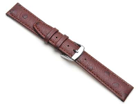 Brown Calf Ostrich Grain Watch     Strap 16mm Genuine Leather