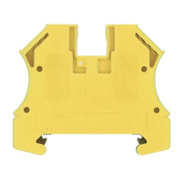Weidmuller W Series 6mm Earth DIN Rail Terminal for TS35 Rail Green/Yellow WPE6 - price per 100