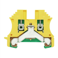 Weidmuller W Series 2.5mm Earth DIN Rail Terminal for TS35 Rail Green/Yellow WPE2.5 - price per 100