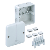 Spelsberg Abox 025 Polystyrene 80 x 80 x 52mmD Enclosure IP65 Grey with 5 Pole Connection Block