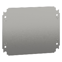 Schneider Spacial NSYMM Internal Mounting Plate for 300H x 250mmW Enclosure Galvanised Steel Plate Dimensions 250H x 200W x 2mmD