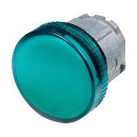Schneider Harmony XB4 Green Pilot Lamp Head for use with BA9s lamp 22.5mm Chrome Bezel