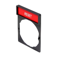 Schneider Harmony Legend Holder for 22mm Units White Text on Red Marked 'RESET'
