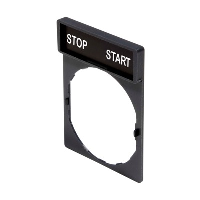 Schneider Harmony Legend Holder for 22mm Units White Text on Black Marked 'STOP-START'