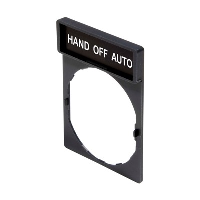 Schneider Harmony Legend Holder for 22mm Units White Text on Black Marked 'HAND-OFF-AUTO'