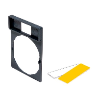 Schneider Harmony Legend Holder for 22mm Units Unmarked 1 Side White 1 Side Yellow