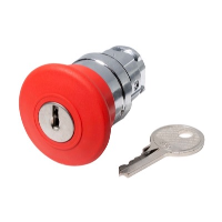 Schneider Harmony XB4 40mm Red Emergency Stop Pushbutton Actuator 22.5mm Key to Release Chrome Bezel