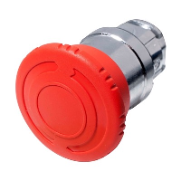 Schneider Harmony XB4 30mm Red Emergency Stop Pushbutton Actuator 22.5mm Twist to Release Chrome Bezel