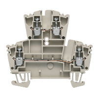 Weidmuller W Series 2.5mm Beige Double DIN Rail Terminal for TS35 Rail Double Feed Through WDK2.5 - price per 100