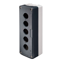 Schneider Harmony XAL 5 Hole Empty Plastic Enclosure for 22.5mm Control Actuators IP66 Grey Lid