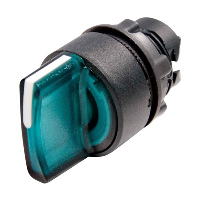 Schneider Harmony XB5 3 Position Green Illuminated Selector Switch Actuator for use with Integral LED I-O-II Stay Put