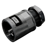 Adaptaflex Type A Adaptalok Black Straight Fitting for PAFS21 Conduit with 20mm Male Thread. Includes Locknut