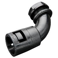 Adaptaflex Type C90 Adaptalok Black 90 Degree Fitting for PAFS16 Conduit with 20mm Male Thread. Includes Locknut