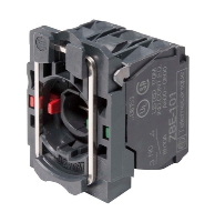 Schneider Harmony XB5 Lamp Block & 1 x NO/NC Contacts for BA9s VIA Integral Transformer 230VAC to 6V BA9s Bulb Included