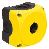 Lovato Platinum 1 Hole Empty Plastic Enclosure for 22.5mm Control Actuators IP65 Yellow Lid