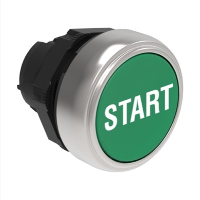 Lovato Platinum Green Flush Pushbutton with 'START' Actuator 22.5mm Spring Return