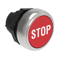 Lovato Platinum Red Flush Pushbutton with 'STOP' Actuator 22.5mm Spring Return