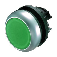 Eaton RMQ-Titan Illuminated Green Flush Pushbutton Actuator 22.5mm Spring Return