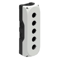 Lovato Platinum 5 Hole Empty Plastic Enclosure for 22.5mm Control Actuators IP65 Grey Lid