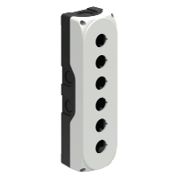 Lovato Platinum 6 Hole Empty Plastic Enclosure for 22.5mm Control Actuators IP65 Grey Lid