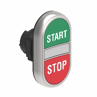 Lovato Platinum Green Flush/Red Flush Double Pushbutton Actuator 22.5mm Spring Return