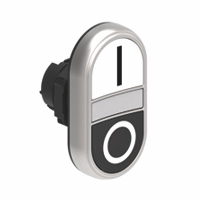 Lovato Platinum White Flush/Black Flush Double Pushbutton Actuator 22.5mm Spring Return