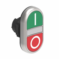 Lovato Platinum Green Flush/Red Flush Double Pushbutton Actuator 22.5mm Spring Return