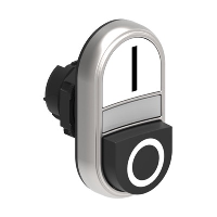 Lovato Platinum White Flush/Black Projecting Double Pushbutton Actuator 22.5mm Spring Return