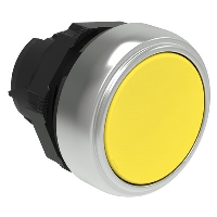 Lovato Platinum Yellow Flush Pushbutton Actuator 22.5mm Spring Return