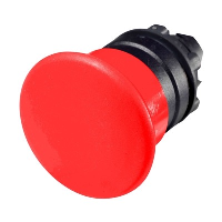 Schneider Harmony XB5 Red 40mm Mushroom Head Pushbutton Actuator 22.5mm Spring Return Dark Grey Plastic Bezel