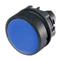 Schneider Harmony XB5 Blue Pushbutton Actuator 22.5mm Spring Return Dark Grey Plastic Bezel