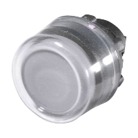Schneider Harmony XB5 White Extended Pushbutton Actuator with Clear Boot 22.5mm Spring Return Dark Grey Plastic
