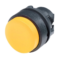 Schneider Harmony XB5 Yellow Extended Pushbutton Actuator 22.5mm Spring Return Dark Grey Plastic Bezel
