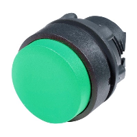 Schneider Harmony XB5 Green Extended Pushbutton Actuator 22.5mm Spring Return Dark Grey Plastic Bezel