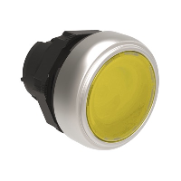 Lovato Platinum Illuminated Yellow Flush Pushbutton Actuator 22.5mm Spring Return