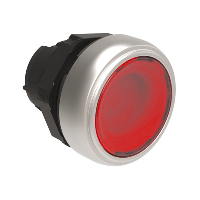 Lovato Platinum Illuminated Red Flush Pushbutton Actuator 22.5mm Spring Return
