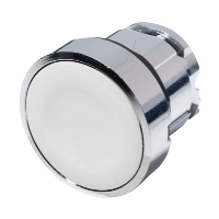 Schneider Harmony XB4 White Flush Pushbutton Actuator 22.5mm Spring Return Chrome Bezel