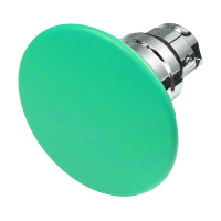 Schneider Harmony XB4 Green 60mm Mushroom Head Pushbutton Actuator 22.5mm Spring Return Chrome Bezel