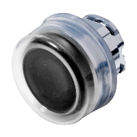 Schneider Harmony XB4 Black Extended Pushbutton Actuator with Clear Boot 22.5mm Spring Return Chrome Bezel