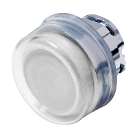 Schneider Harmony XB4 White Extended Pushbutton Actuator with Clear Boot 22.5mm Spring Return Chrome Bezel