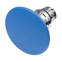 Schneider Harmony XB4 Blue 60mm Mushroom Head Pushbutton Actuator 22.5mm Spring Return Chrome Bezel