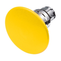Schneider Harmony XB4 Yellow 60mm Mushroom Head Pushbutton Actuator 22.5mm Spring Return Chrome Bezel