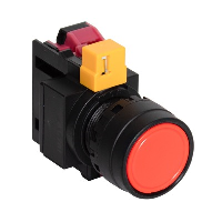 IDEC HW Red Flush Pushbutton with 1 x Normally Closed Contact 22.5mm Spring Return Black Bezel