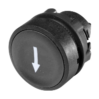 Schneider Harmony XB5 Black Pushbutton Actuator with 'White Arrow' 22.5mm Spring Return Dark Grey Plastic Bezel