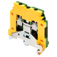 Entrelec SNA 4mm Earth DIN Rail Terminal for TS35 Rail Single Feed Through Green/Yellow M4/6P