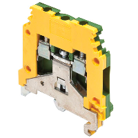 Entrelec SNA 2.5mm Earth DIN Rail Terminal for TS35 Rail Single Feed Through Green/Yellow MA2.5/5P